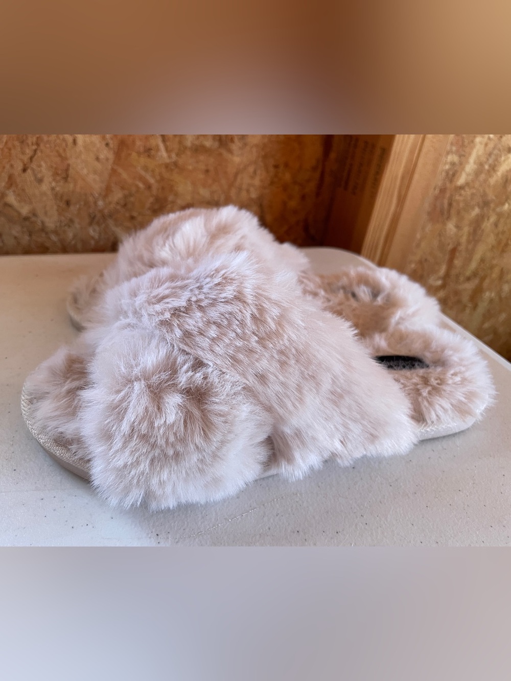 French Connection Faux Fur Slide Slippers